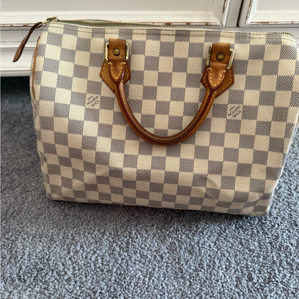 Louis Vuitton Cream and brown speedy 30